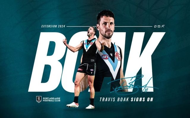 *does the happy dance*

Although, @pafc you'd think he'd been here long enough that you could get his website profile right. Two Peter Badcoe Medals in 2014? I know he good, but even that's a bit much! 😊

#travisboak 
#weareportadelaide